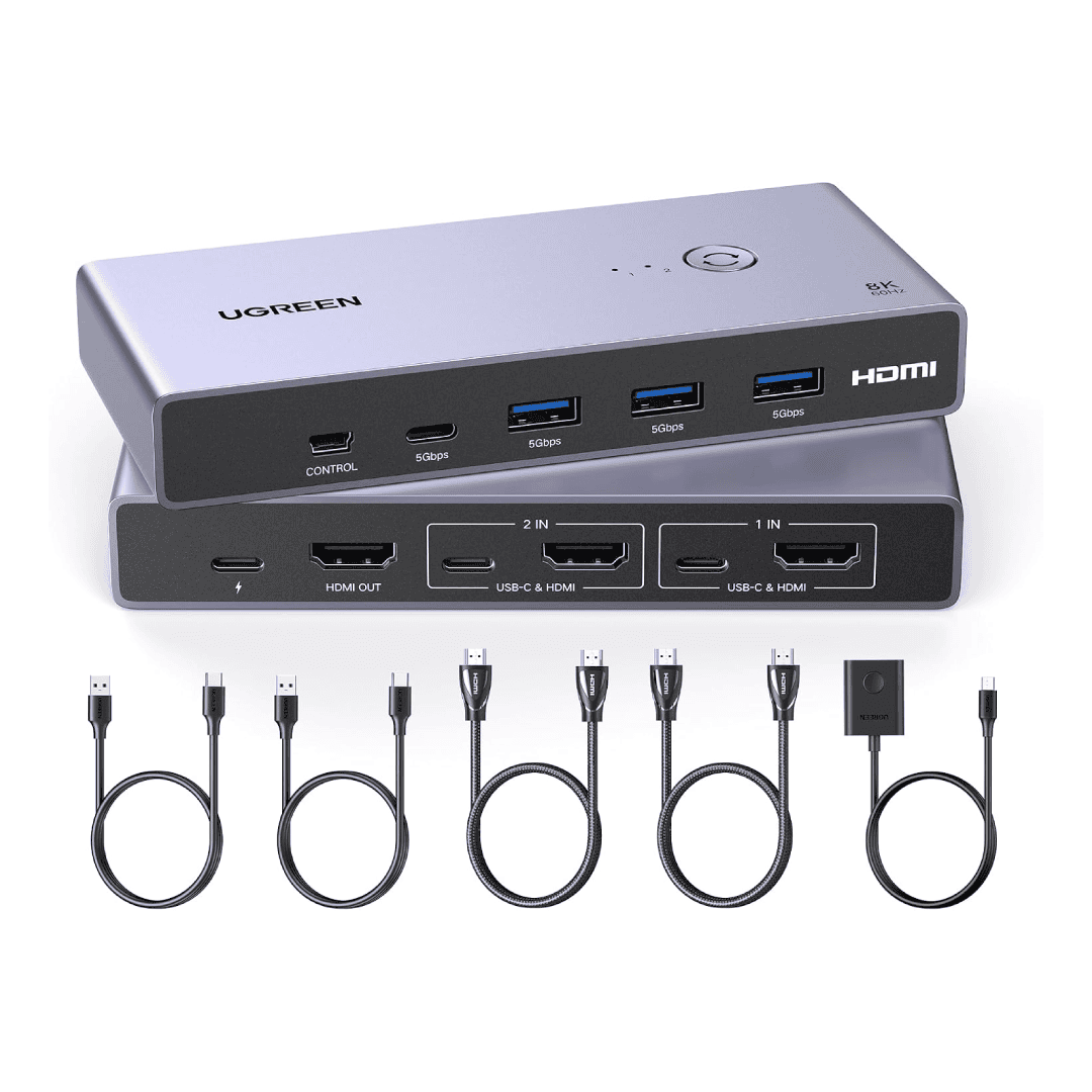 Bộ chuyển KVM HDMI Ugreen 8K60Hz 2 vào 1 ra Ugreen CM692 1 Bộ chuyển KVM HDMI Ugreen 8K60Hz 2 vào 1 ra Ugreen CM692