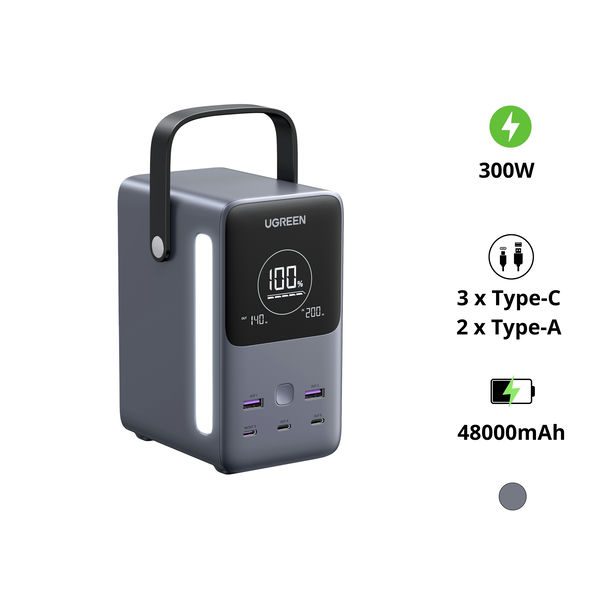 UGREEN PB770 sạc dự phòng 48000mAh 300W 5 cổng sạc nhanh