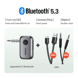 Ugreen 90748 – Bộ thu Bluetooth 5.3 âm thanh AUX 3.5mm