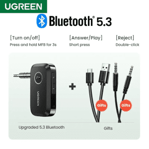 Ugreen 90748 – Bộ thu Bluetooth 5.3 âm thanh AUX 3.5mm