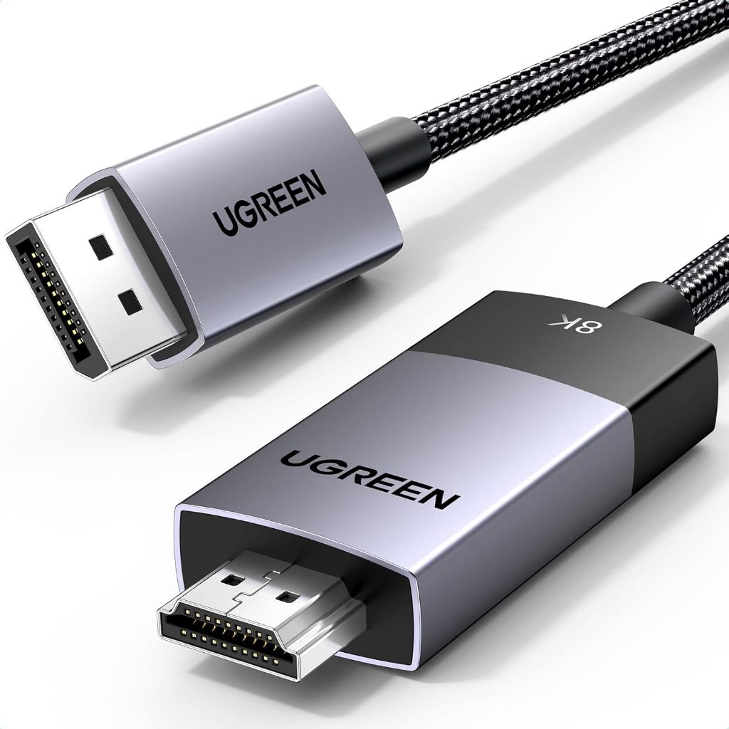 Cáp DisplayPort sang HDMI 8K Ugreen DP115 – DP 1.4 sang HDMI 2.1, Hỗ trợ 8K@60Hz, 4K@120Hz, Băng thông 32.4Gbps