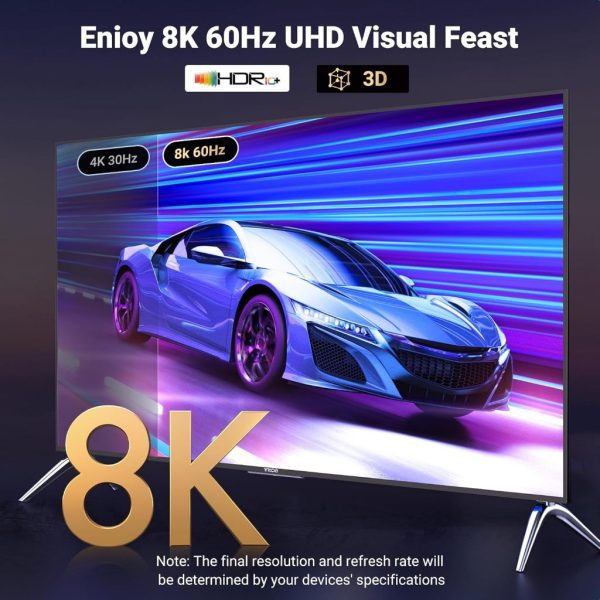 Độ phân giải 8K@60Hz và 4K@120Hz — Hình ảnh sắc nét, không nhấp nháy