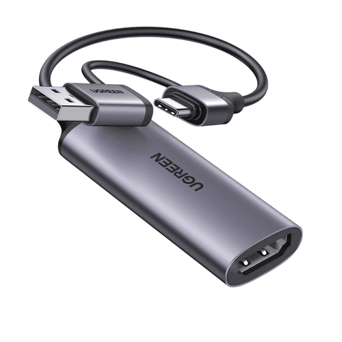 Thiết bị capture card Ugreen CM716 (25854) – Quay màn hình HDMI Full HD 1080p@60Hz, USB-A & USB-C