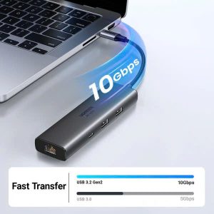 Hub Type-C 6 in 1 HDMI 4K@60Hz/Hub USB 3.0/LAN/PD 100W Ugreen 45000