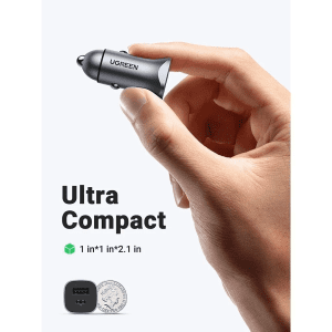 Tẩu sạc nhanh ô tô 2 cổng 1C1A 30W UGREEN 40858