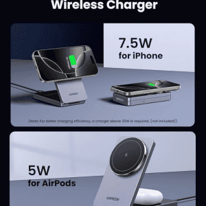 Đế sạc không dây từ tính 2 in 1 Ugreen W706