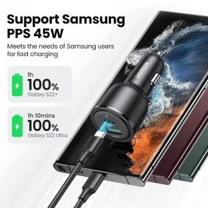 Tẩu Sạc ô tô 2 cổng USB-C và USB-A Ugreen 90645 12 Tẩu Sạc ô tô 2 cổng USB-C và USB-A Ugreen 90645
