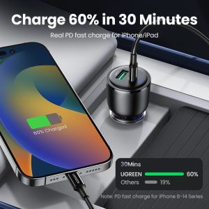Tẩu Sạc ô tô 2 cổng USB-C và USB-A Ugreen 90645 13 Tẩu Sạc ô tô 2 cổng USB-C và USB-A Ugreen 90645