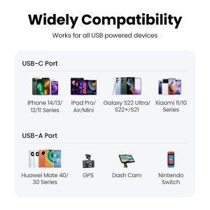 Tẩu Sạc ô tô 2 cổng USB-C và USB-A Ugreen 90645 19 Tẩu Sạc ô tô 2 cổng USB-C và USB-A Ugreen 90645