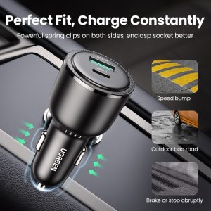 Tẩu Sạc ô tô 2 cổng USB-C và USB-A Ugreen 90645 17 Tẩu Sạc ô tô 2 cổng USB-C và USB-A Ugreen 90645