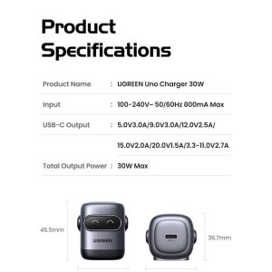 Củ sạc nhanh robot Type C 30W UGREEN X622