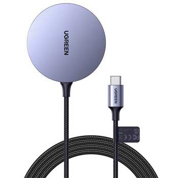 Sạc Qi 15W màu ghi xám đầu cắm USB-C PD Ugreen (30233) Like New