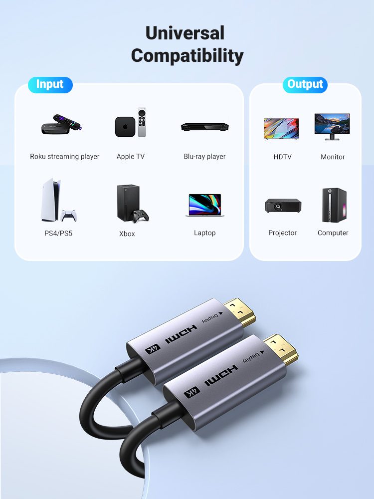 Cáp quang HDMI 4K@60Hz vỏ nhôm Ugreen HD178 10 Cáp quang HDMI 4K@60Hz vỏ nhôm Ugreen HD178 - Ảnh 10