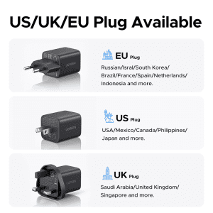 Củ sạc nhanh 2 cổng 1C1A 20W UGREEN 55533