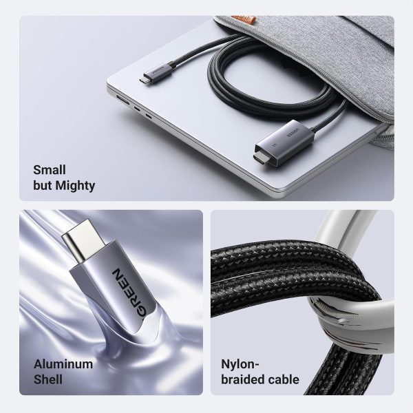 Cáp Chuyển USB-C Sang HDMI 4K 2m Ugreen CM675 21 Thiết kế hợp kim nhôm — Cáp dài 2m