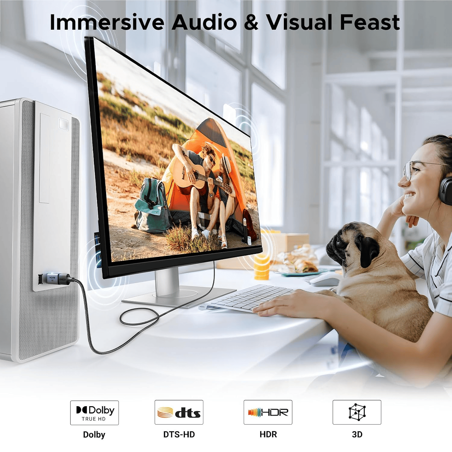 Đầu Chuyển DisplayPort Sang HDMI 4K Ugreen DP130 5 Đầu Chuyển DisplayPort Sang HDMI 4K Ugreen DP130 - Ảnh 5