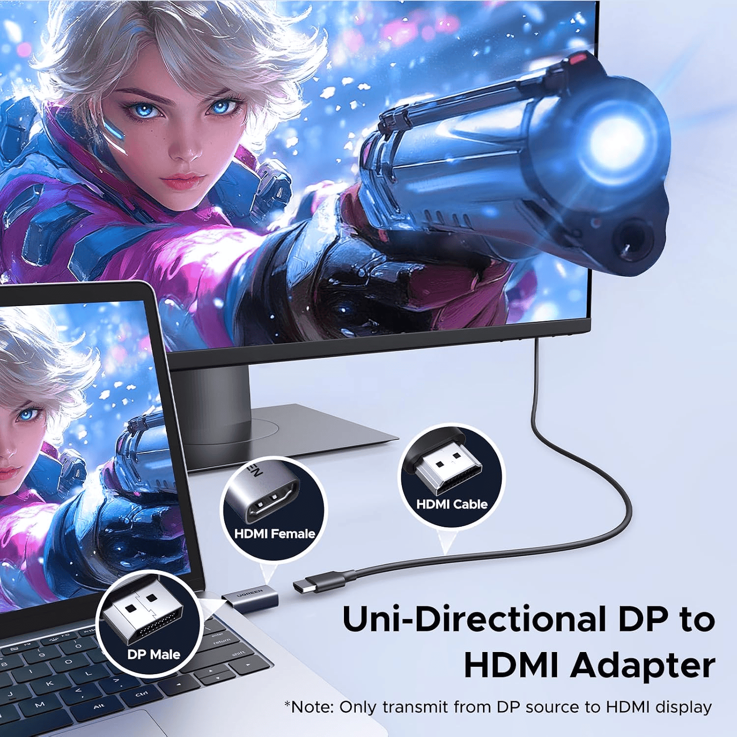 Đầu Chuyển DisplayPort Sang HDMI 4K Ugreen DP130 7 Đầu Chuyển DisplayPort Sang HDMI 4K Ugreen DP130 - Ảnh 7