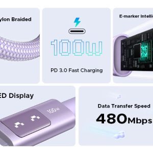 Cáp Sạc Nhanh 100W C to C Ugreen L509 Màu Tím