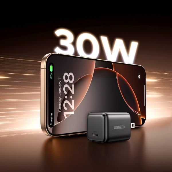 Củ sạc nhanh GaN 30W UGREEN X513 (55530) 26 Sạc nhanh chuẩn PD 30W – Tương thích đa thiết bị