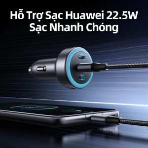 Tẩu sạc nhanh ô tô 3 cổng 2C1A 30W UGREEN 45843