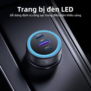 Tẩu sạc nhanh ô tô 3 cổng 2C1A 30W UGREEN 45843