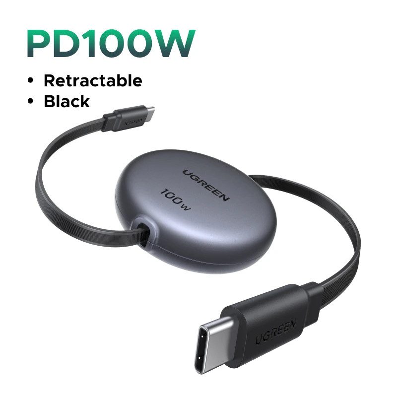 Cáp USB-C to USB-C Ugreen L531 1 Cáp USB-C to USB-C Ugreen L531 – Rút gọn tự động, Sạc nhanh PD 100W, Truyền dữ liệu 480Mbps