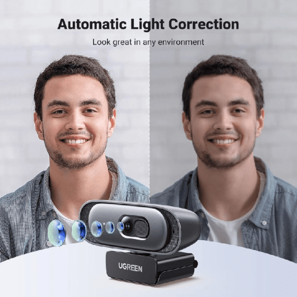 Webcam USB Ugreen CM778 độ phân giải 2K@30fps, góc nhìn 91°, 2 micro tích hợp, cáp dài 2m