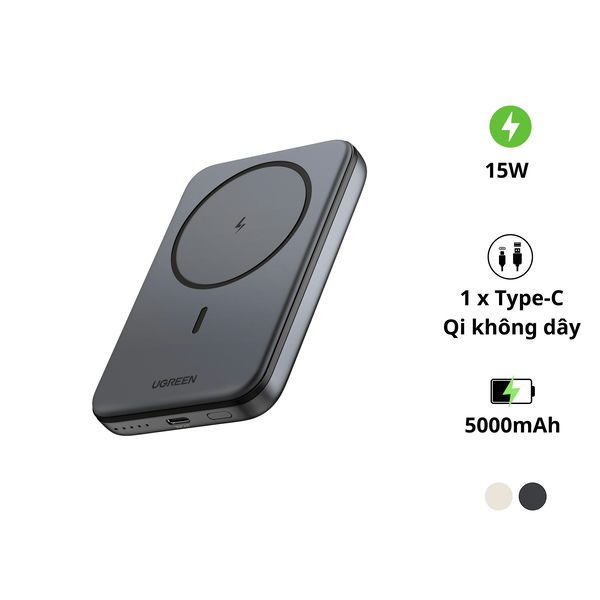 Pin sạc dự phòng 5000mAh không dây Ugreen PB560 – tương thích với iPhone