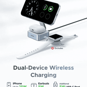 Đế sạc không dây 2 trong 1 MagFlow 25W Ugreen 55960