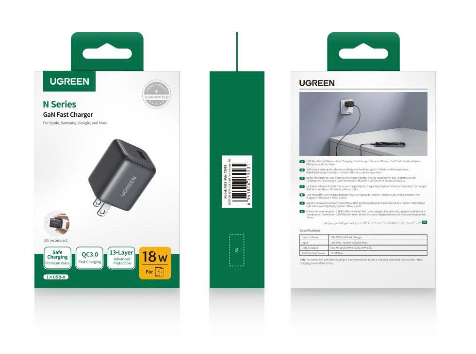 Củ sạc nhanh UGREEN 75953 18W chuẩn QC3.0, cổng USB-A 2 Củ sạc nhanh UGREEN 75953 18W chuẩn QC3.0, cổng USB-A - Hình ảnh 2