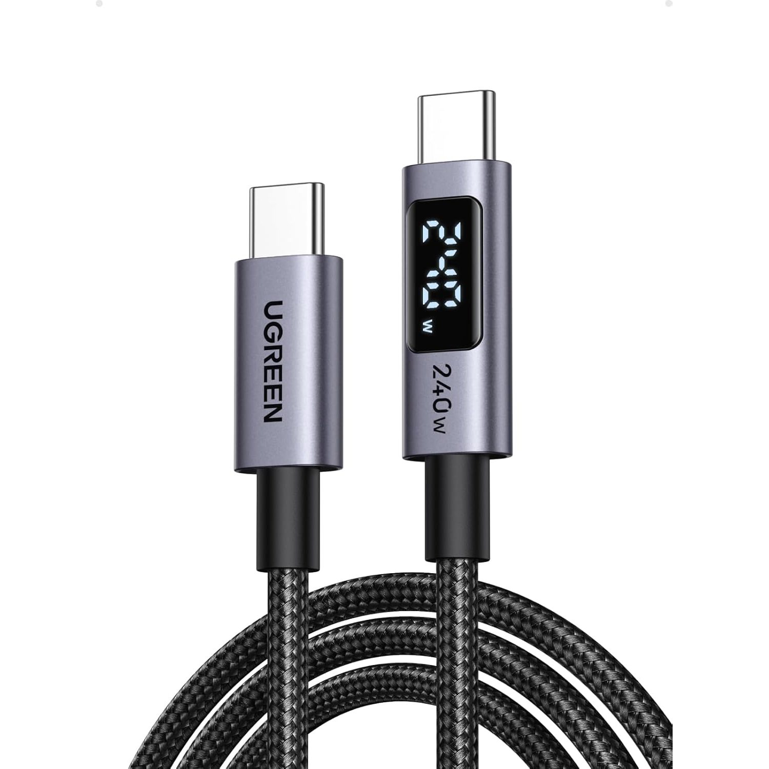 Cáp sạc Type C có màn hình Ugreen 65866 240W, dài 1m 1 Cáp sạc Type C có màn hình Ugreen 65866 240W, dài 1m