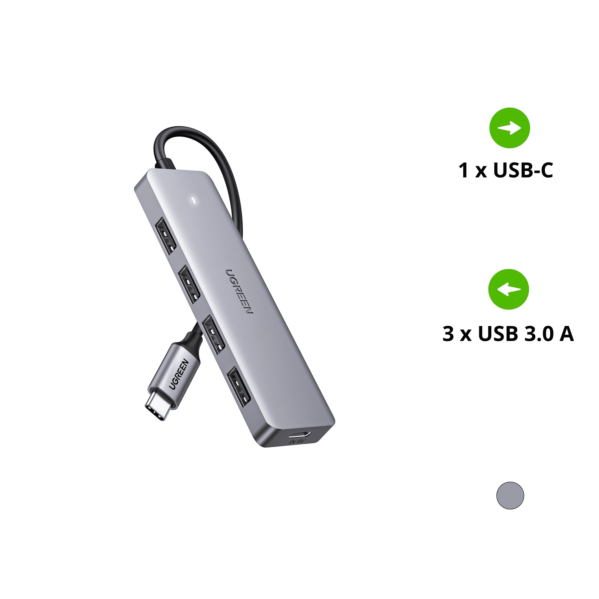 Ugreen 70336 Hub Type-C 4xUSB3.0 Micro-USB 5V2.4A 0.2m – Như Mới