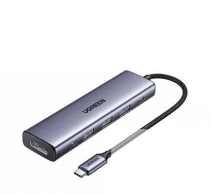 Hub chuyển đổi USB-C 5-in-1 Ugreen 75642 – DP 4K@60Hz, 3×USB 3.0, sạc PD 100W