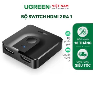 Ugreen 50966 Switch HDMI 2×1/1×2 4K@30Hz âm thanh hình ảnh ABS nhỏ gọn 0m – Như Mới