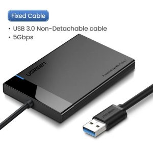Ugreen 30847 Hộp ổ cứng 2.5" US221 USB 3.0 UASP 5Gbps hỗ trợ 6TB cáp 0.3m – Như Mới