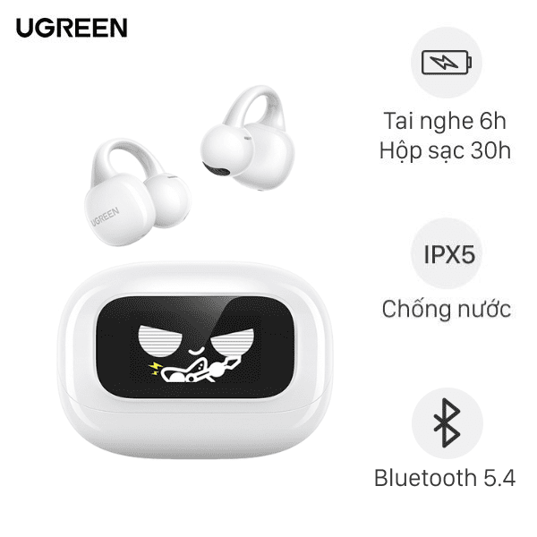 Tai nghe Bluetooth Ugreen WS208 55136 – Có màn hình LED | Thiết kế Open-Ear tiện lợi, kết nối Bluetooth 5.4