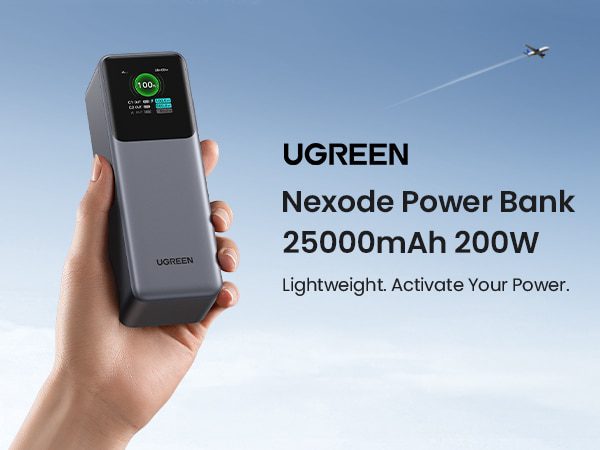 Pin sạc dự phòng Ugreen PB722 200w 25000mah siêu khủng cho Macbook 15 Pin sạc dự phòng chính hãng