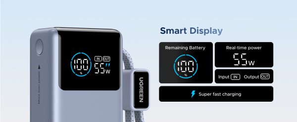 UGREEN PB727- 75701B Pin sạc dự phòng 10000mAh 55W 21 UGREEN PB727- 75701B Pin sạc dự phòng 10000mAh 55W