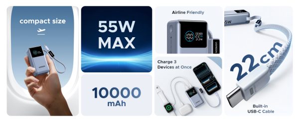 UGREEN PB727- 75701B Pin sạc dự phòng 10000mAh 55W 20 UGREEN PB727- 75701B Pin sạc dự phòng 10000mAh 55W