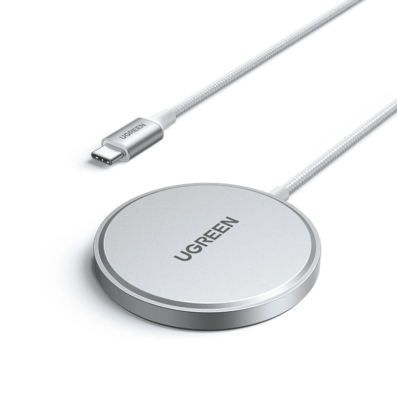 Đế sạc không dây từ tính Ugreen W703 – Công suất 15W, Căn chỉnh từ tính, Tương thích iPhone 12 trở lên và thiết bị Qi