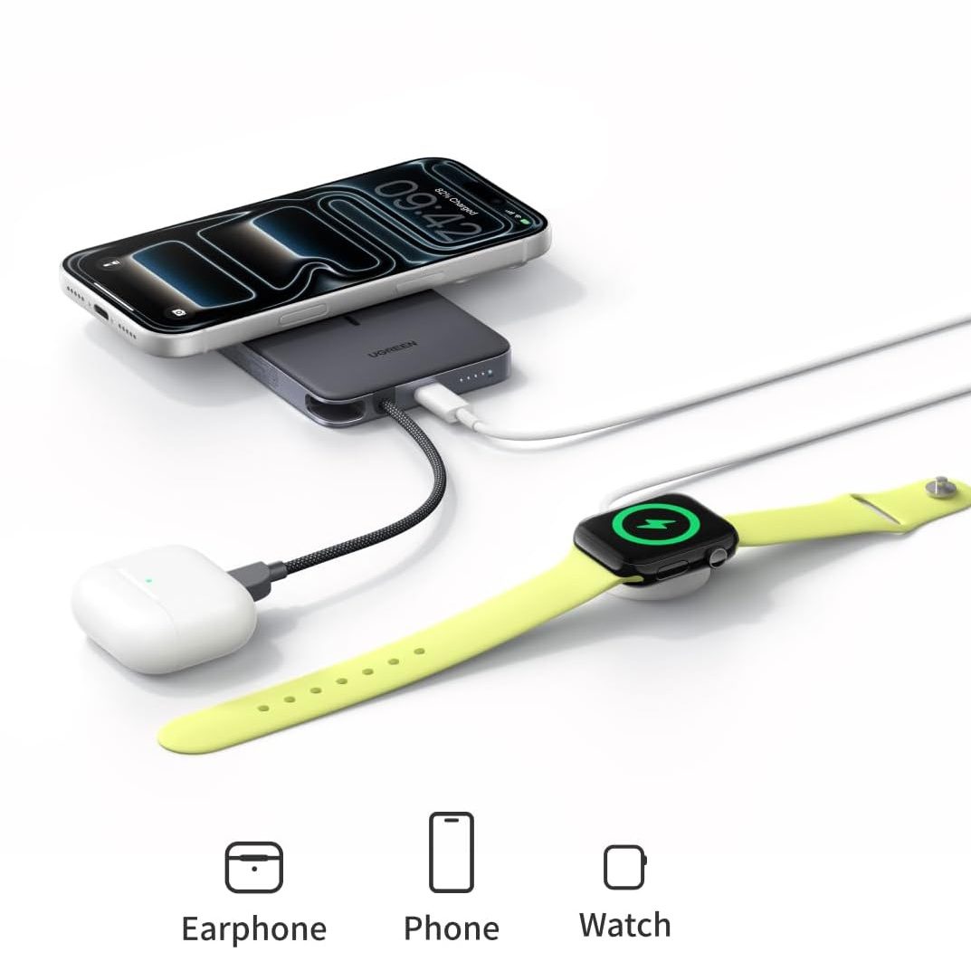 Pin sạc dự phòng không dây 10000mAh Ugreen PB570 Magnetic 6 Pin sạc dự phòng không dây 10000mAh Ugreen PB570 Magnetic - Hình ảnh 6