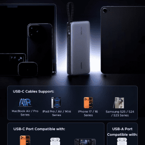 Pin dự phòng 25000mAh Ugreen PB552 Sạc nhanh 165W 15 Pin dự phòng 25000mAh Ugreen PB552 Sạc nhanh 165W