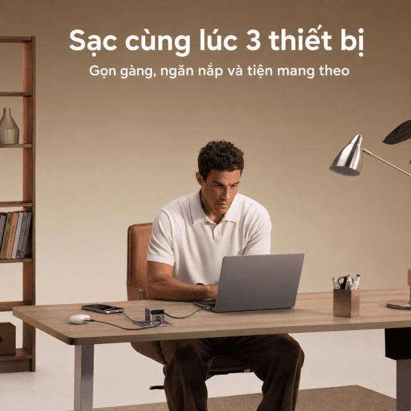 Khả năng phân bổ dòng điện thông minh khi sử dụng nhiều cổng sạc đồng thời trên Ugreen X614