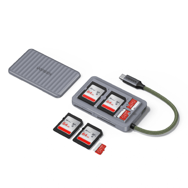 Tổng quan Đầu đọc thẻ USB-C Ugreen CM868 kèm hộp đựng từ tính 2 khe SD và 2 khe MicroSD