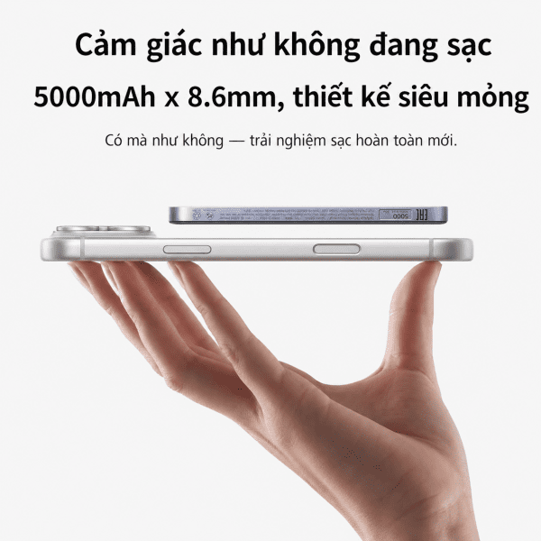Siêu mỏng 8,6mm — Vỏ hợp kim nhôm, mặt silicone chống trượt
