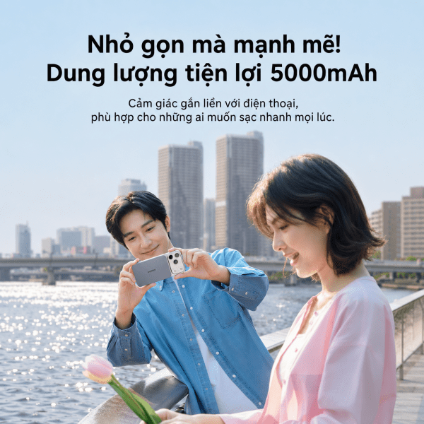 Pin sạc dự phòng không dây 5000mAh Ugreen PB580 – Qi2 MagSafe 15W, siêu mỏng 8,6mm, vỏ hợp kim nhôm