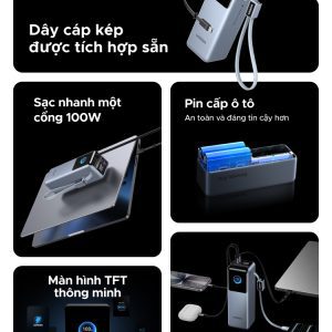 Pin dự phòng 25000mAh Ugreen PB728 Sạc ra 200W 20 Pin dự phòng 25000mAh Ugreen PB728 Sạc ra 200W