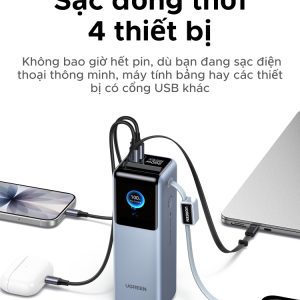 Pin dự phòng 25000mAh Ugreen PB728 Sạc ra 200W 17 Pin dự phòng 25000mAh Ugreen PB728 Sạc ra 200W