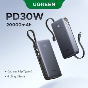 Pin dự phòng 20000mAh Ugreen PB528 Sạc nhanh 30W