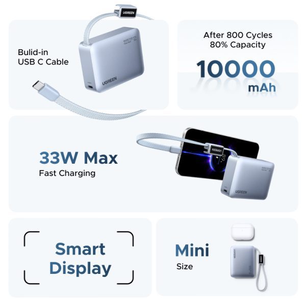 Thiết kế sử dụng hệ thống lõi cell pin lithium ion dạng trụ 21700 siêu bền bỉ của Ugreen PB584